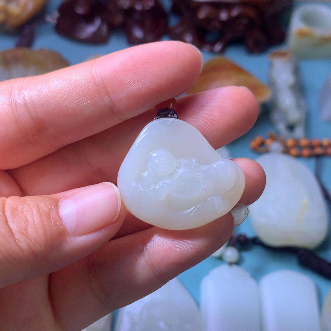 和田玉未镶嵌吊坠(不含链)山*源