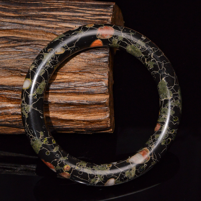 安山玉手镯 天然玉石磁疗康养 汉代国玉高阶腕饰 圈口58+