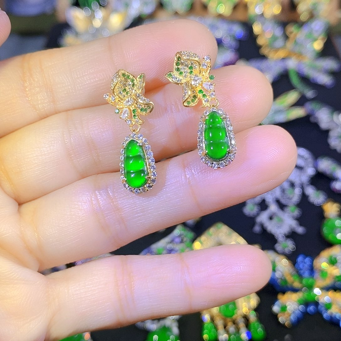 吊坠(不含链)银S925镶嵌翡翠