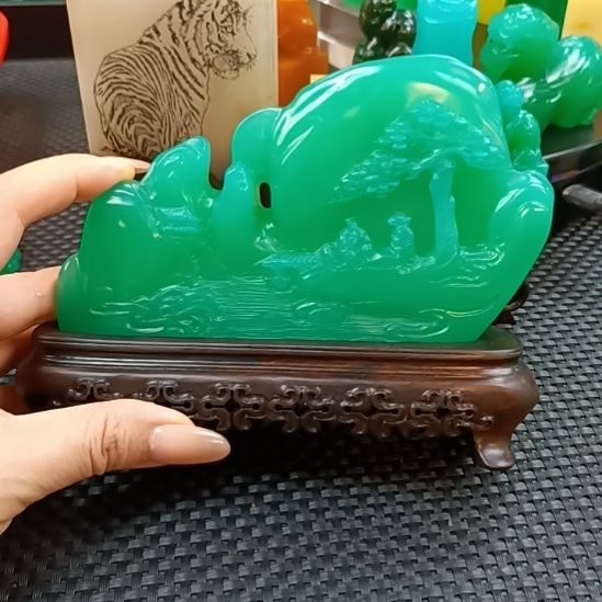 寿山石印石山水摆件