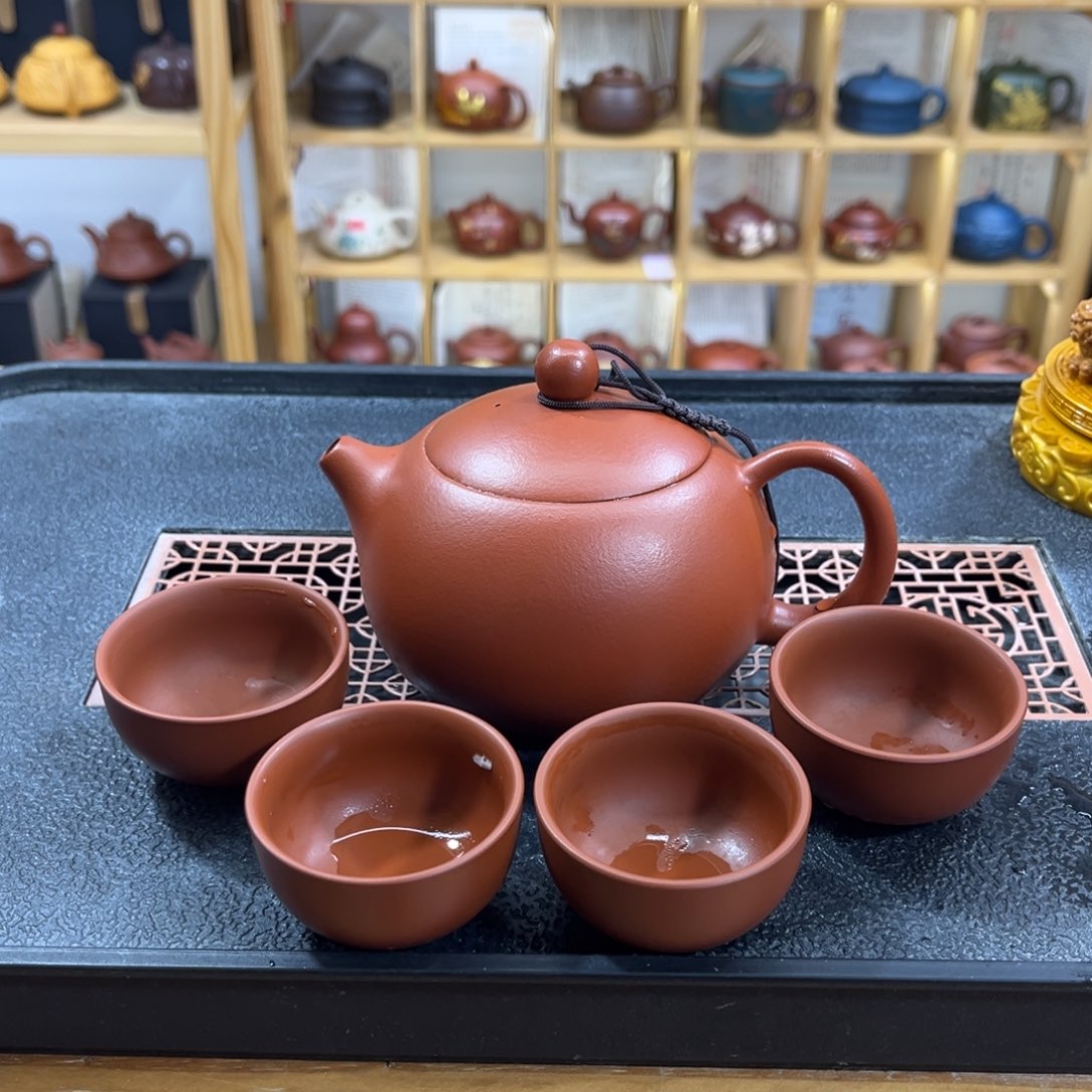 紫砂紫砂胖西施（一壶四杯）