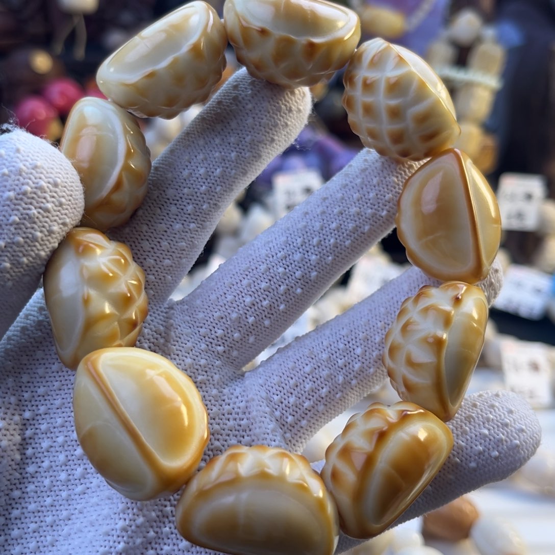 手串菩提根/象牙果-烤色榴莲