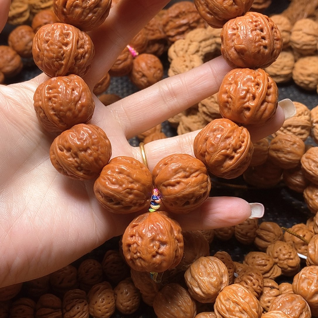 @***生文玩核桃手串磨盘粗筋手串