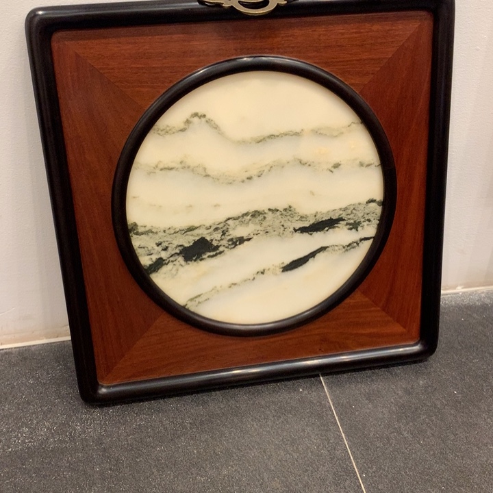 木（红木类）紫光檀云石挂屏