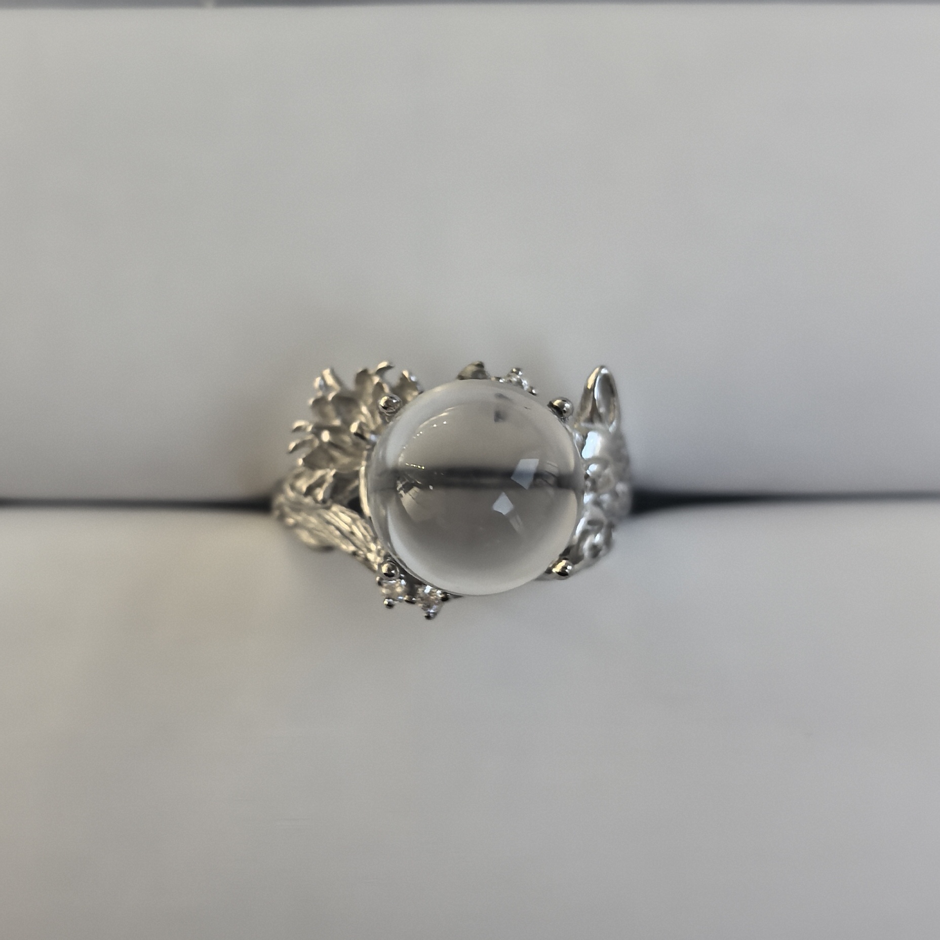 天然3A白水晶|s925银戒托|需拍2单|无鉴赏期不退换