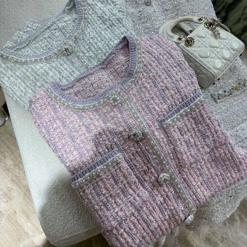 【是你大大钱】2025早春新款时尚百搭休闲圆领小香风针织开衫外套女