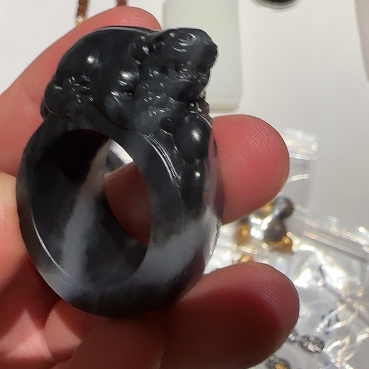 和田玉（子料）未镶嵌戒指貔貅扳指