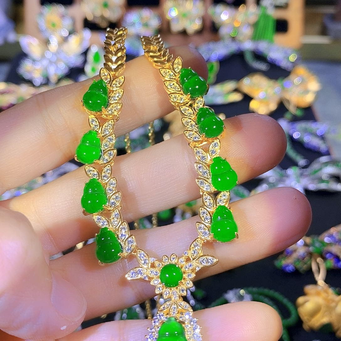 吊坠(不含链)银S925镶嵌翡翠