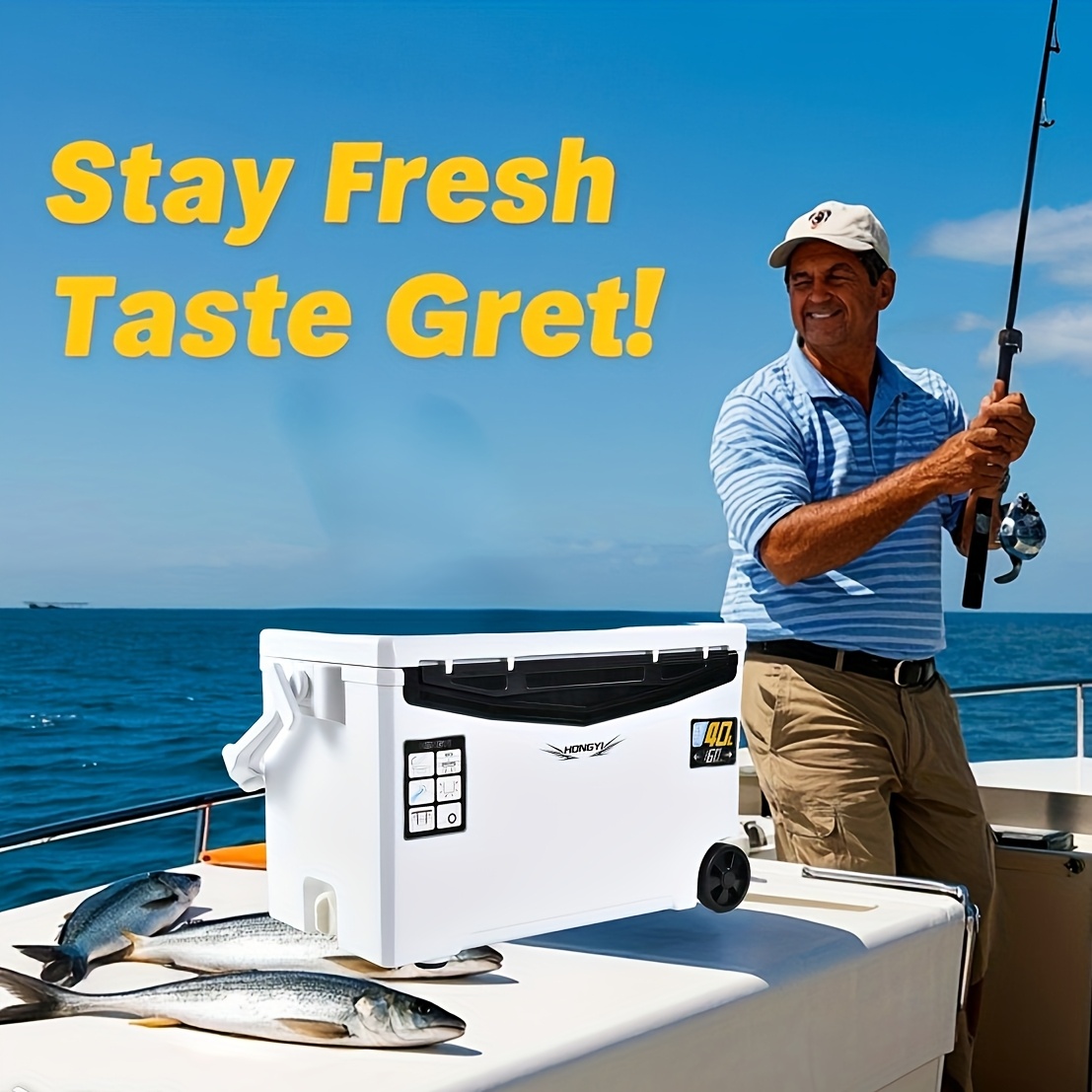 新款超轻露营钓鱼箱户外大号摆摊配送商用保温箱40升多功能钓箱