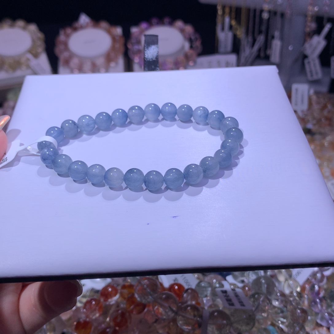 水晶手链未镶嵌蓝兔毛
