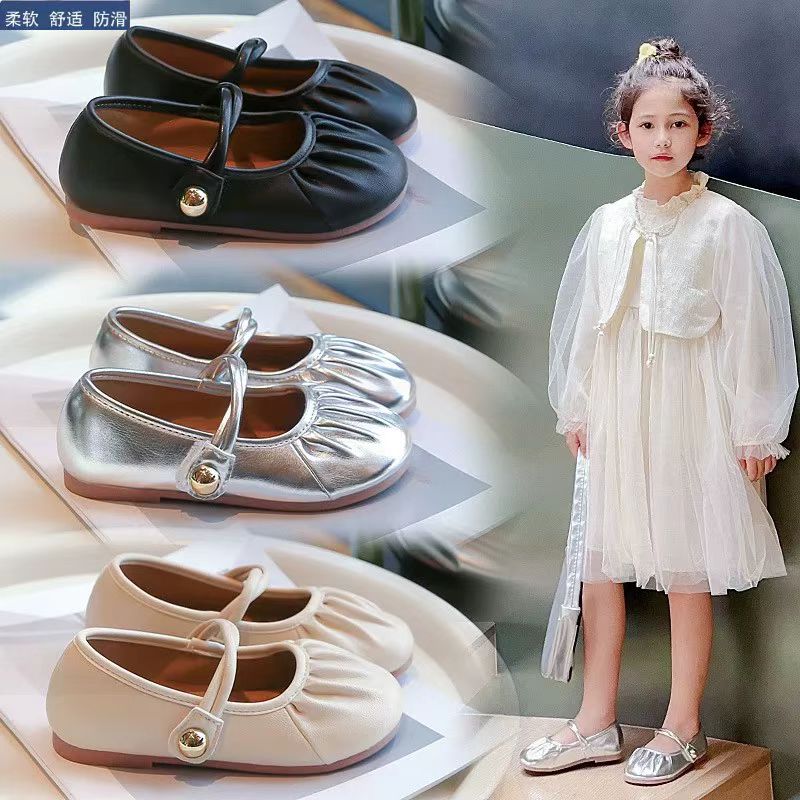 女童2025秋季新款软底防滑单鞋皮面百搭公主鞋2407