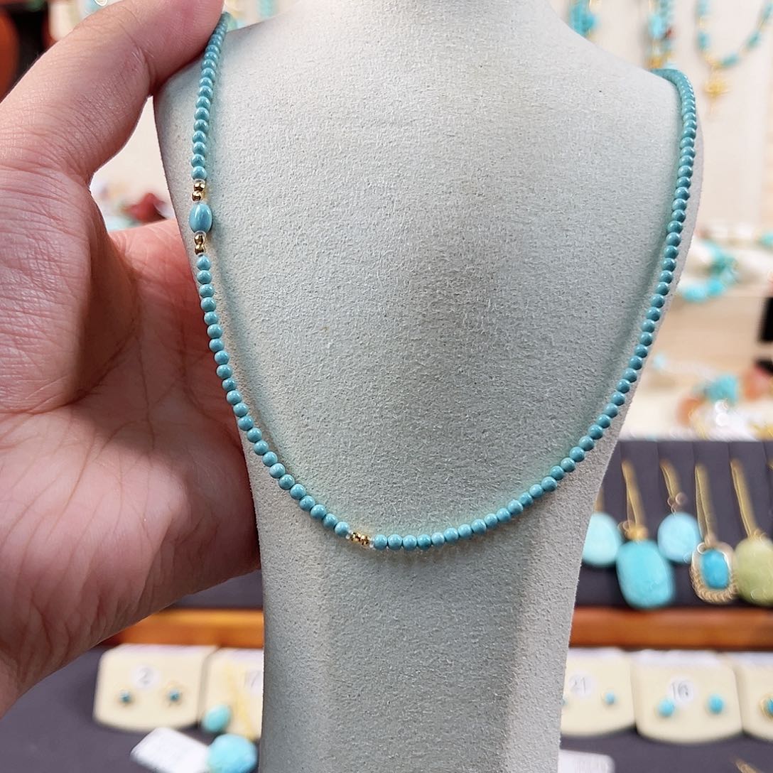 绿松石18K金镶嵌项链