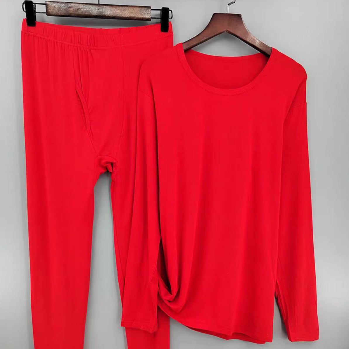 8000男士红色秋衣秋裤套装