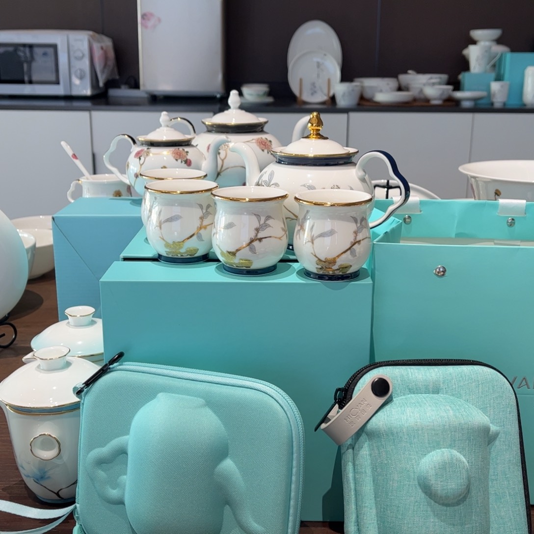 瓷片丹桂飘香6头茶具合格品