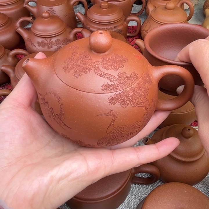 原矿红降坡刻绘西施精工半手260c c