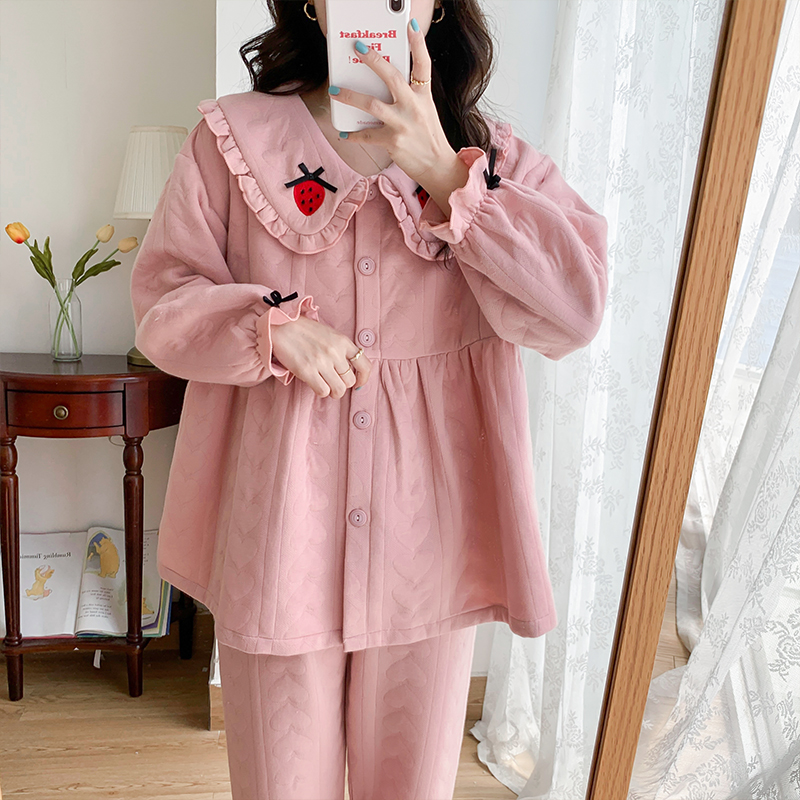 空气棉月子服11-12月份产妇秋冬季纯棉产后加厚孕妇睡衣哺乳喂奶