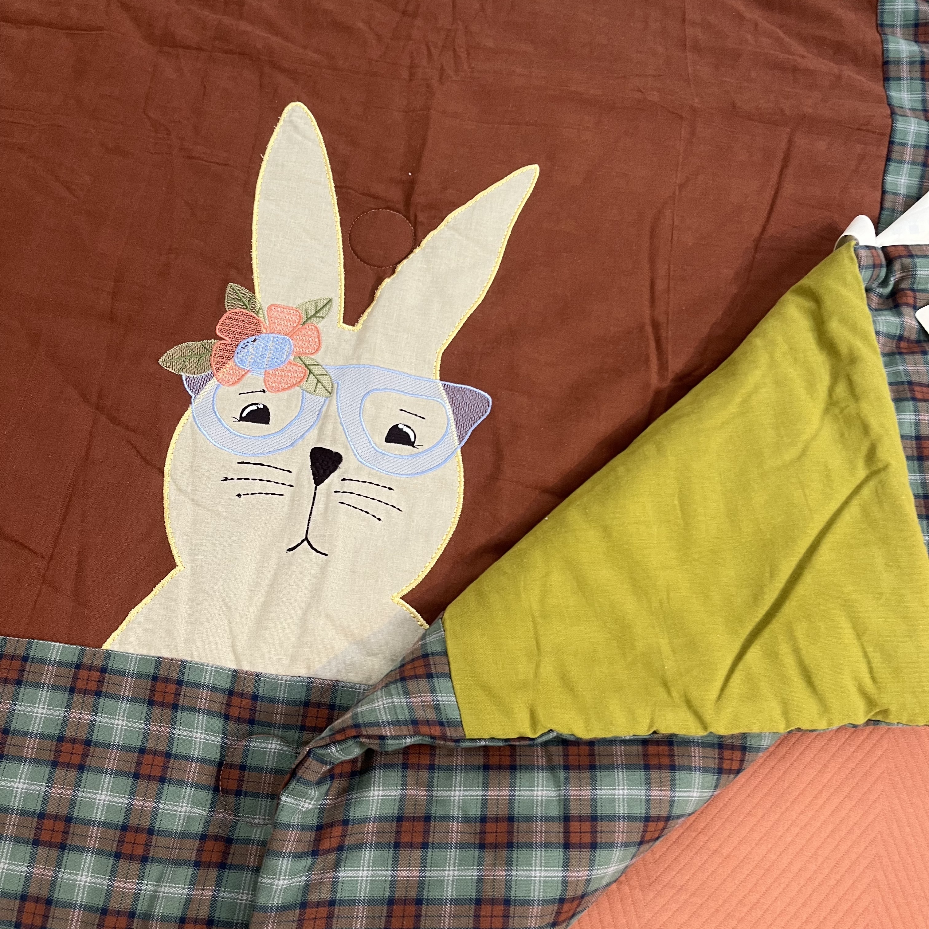 【眼睛兔 】120*150贴布绣被子柔软亲肤宝宝婴儿被