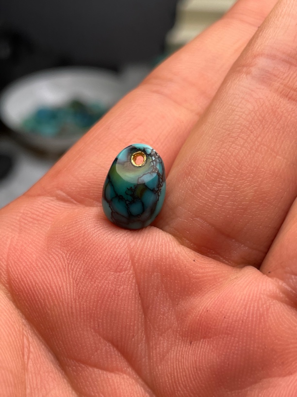 原矿色绿松石小侧挂