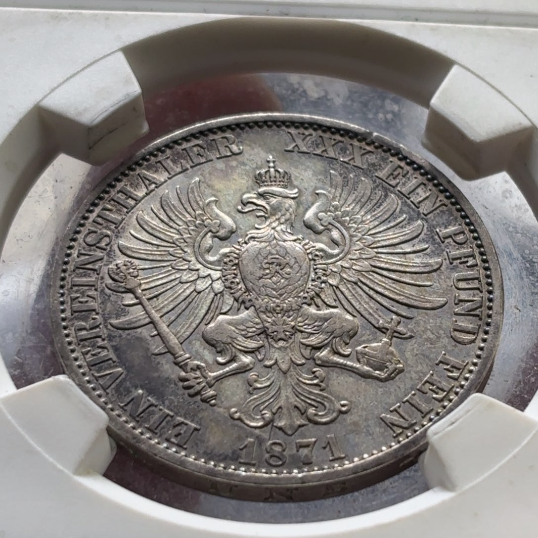 银Ag900普鲁士威廉一世1泰勒银币