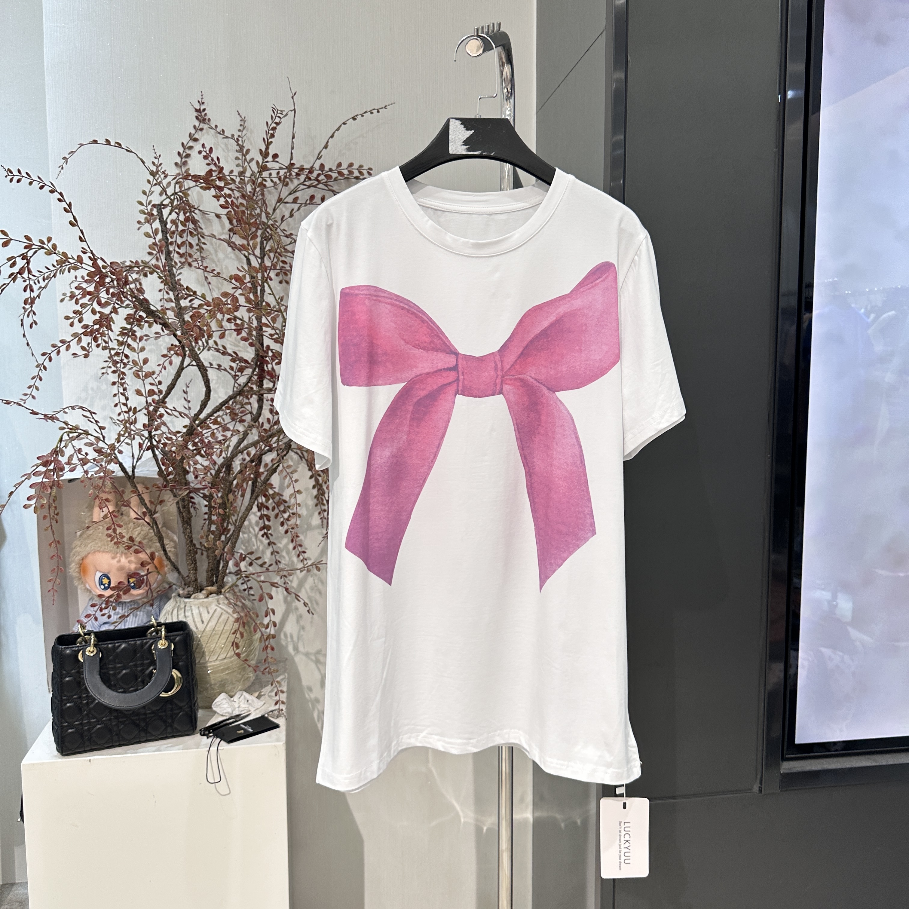 TA针织时尚夏季设计师圆领重工拼接撞色044