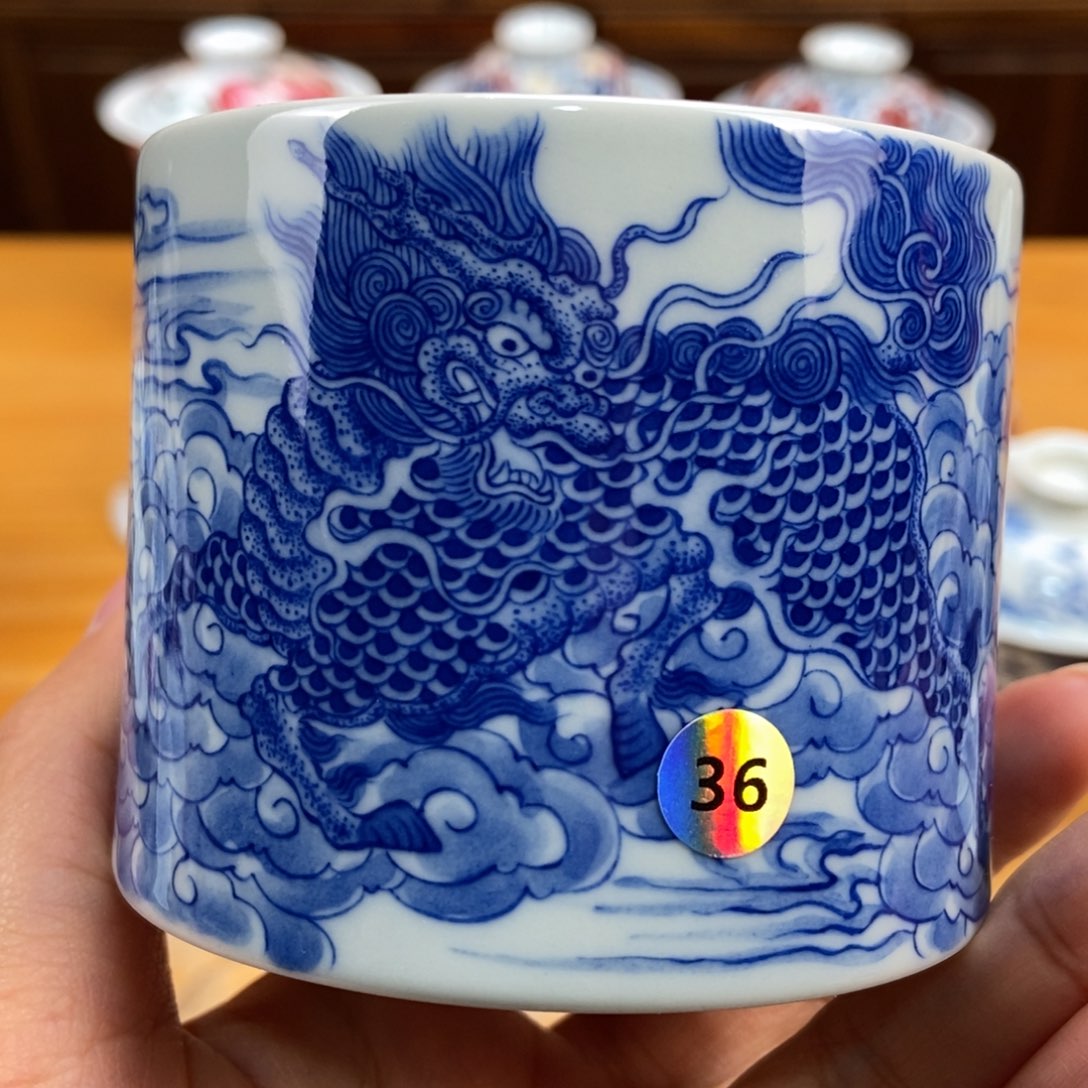 手绘现代茶具非古董白**夜