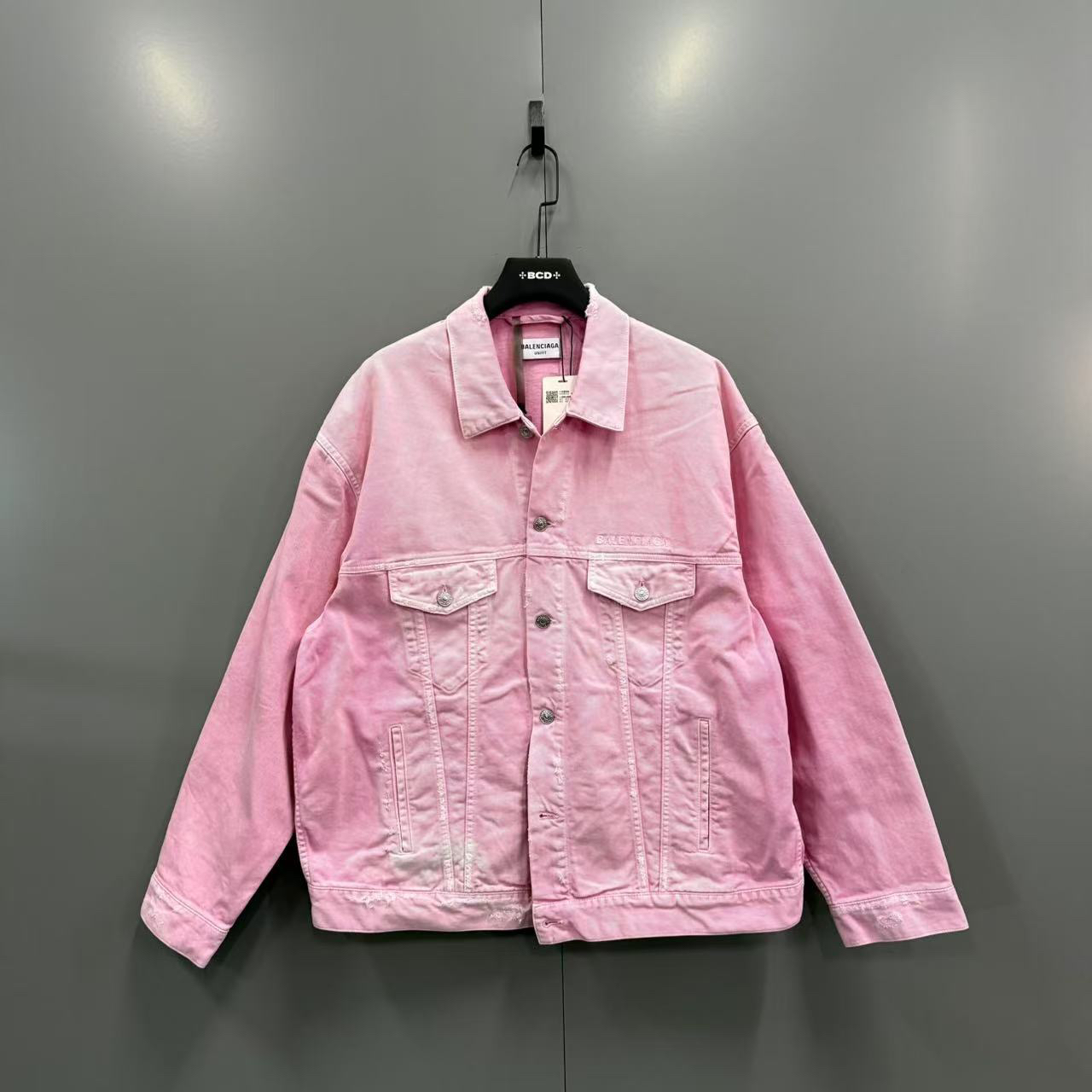 95新 Balenciaga/巴黎世家 巴黎世家 粉色水洗牛仔外套 M码/95新/