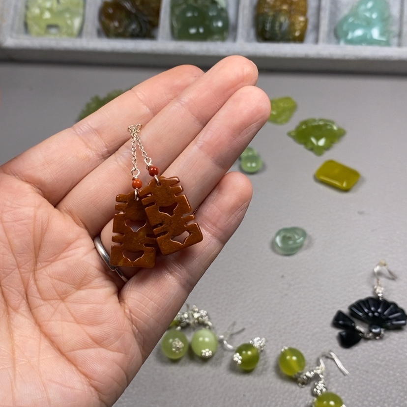 【闪购商品】未镶嵌蛇纹石玉挂件耳饰耳环项链