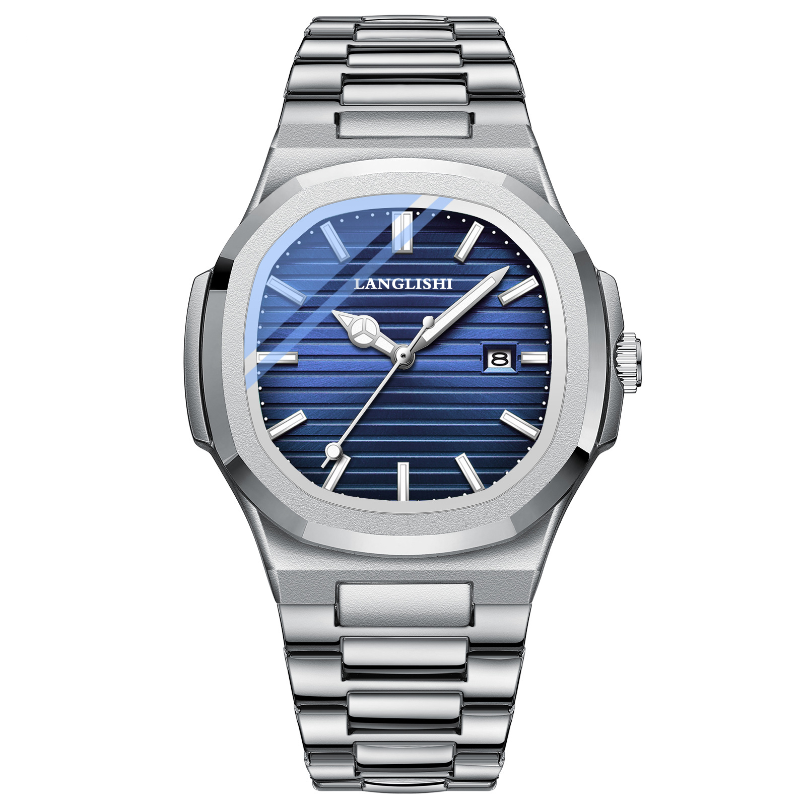 【宠粉福利】男士经典鹦鹉气质透底夜光钢带白面镂空男款潮腕表1801