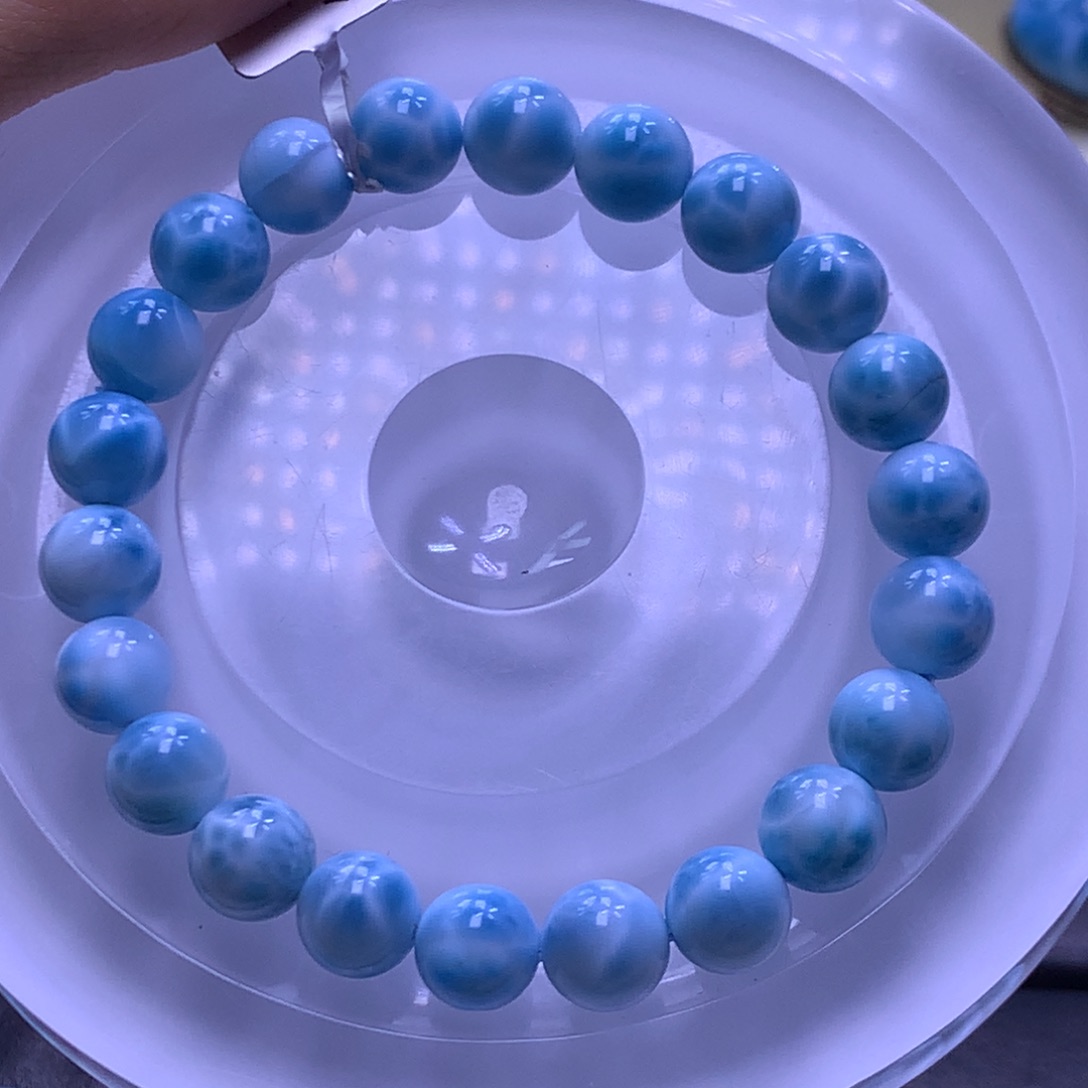 针钠钙石（海纹石）未镶嵌手链精品9mm手串色差略异