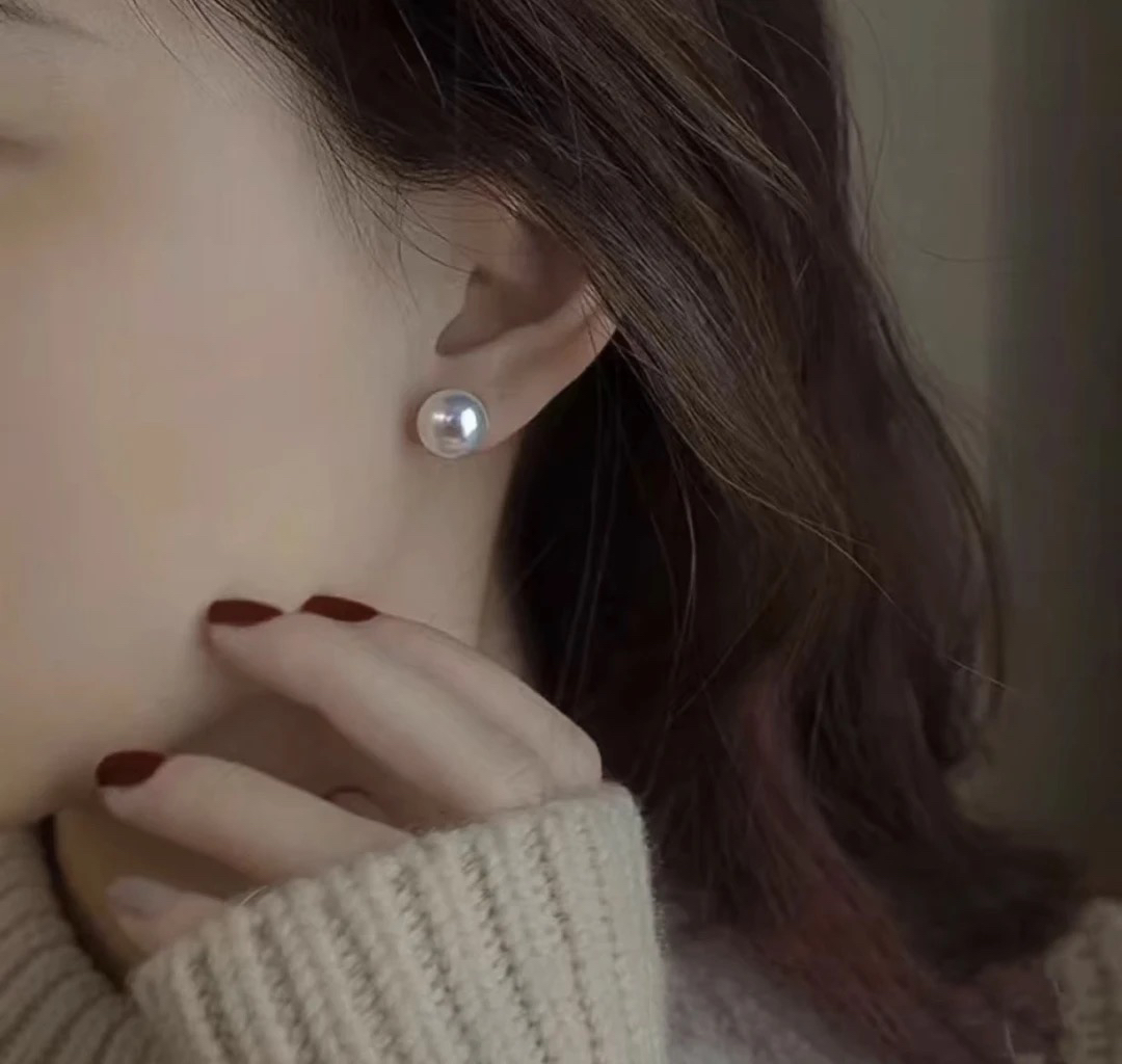 08天然珍珠极光天女光空姐百搭耳钉7-8多样性发一