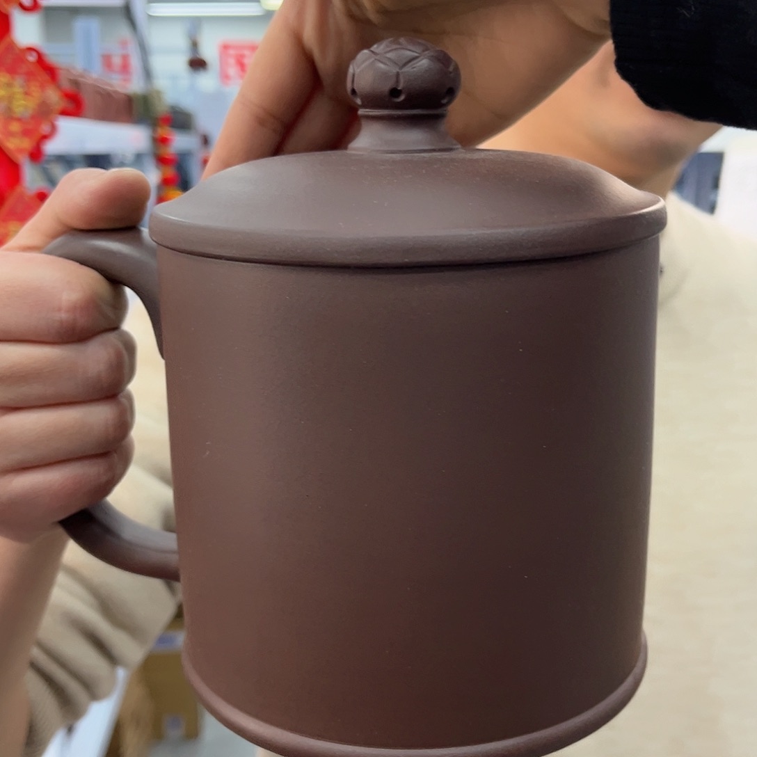 紫砂茶杯原矿紫砂1200毫升