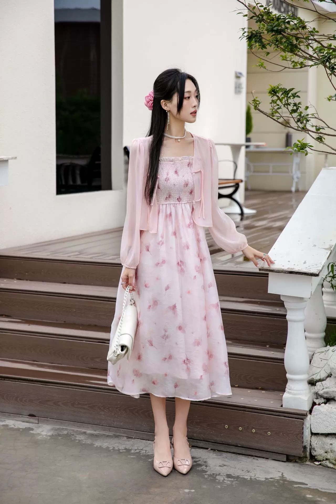 女装新款设计感小众新中式国风复古改良旗袍连衣裙套装 9155 K