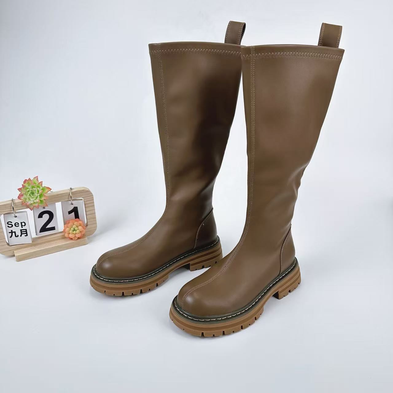 小强家女鞋  高筒显瘦厚底骑士靴女（A471-28-1）（6824X41118W-30）