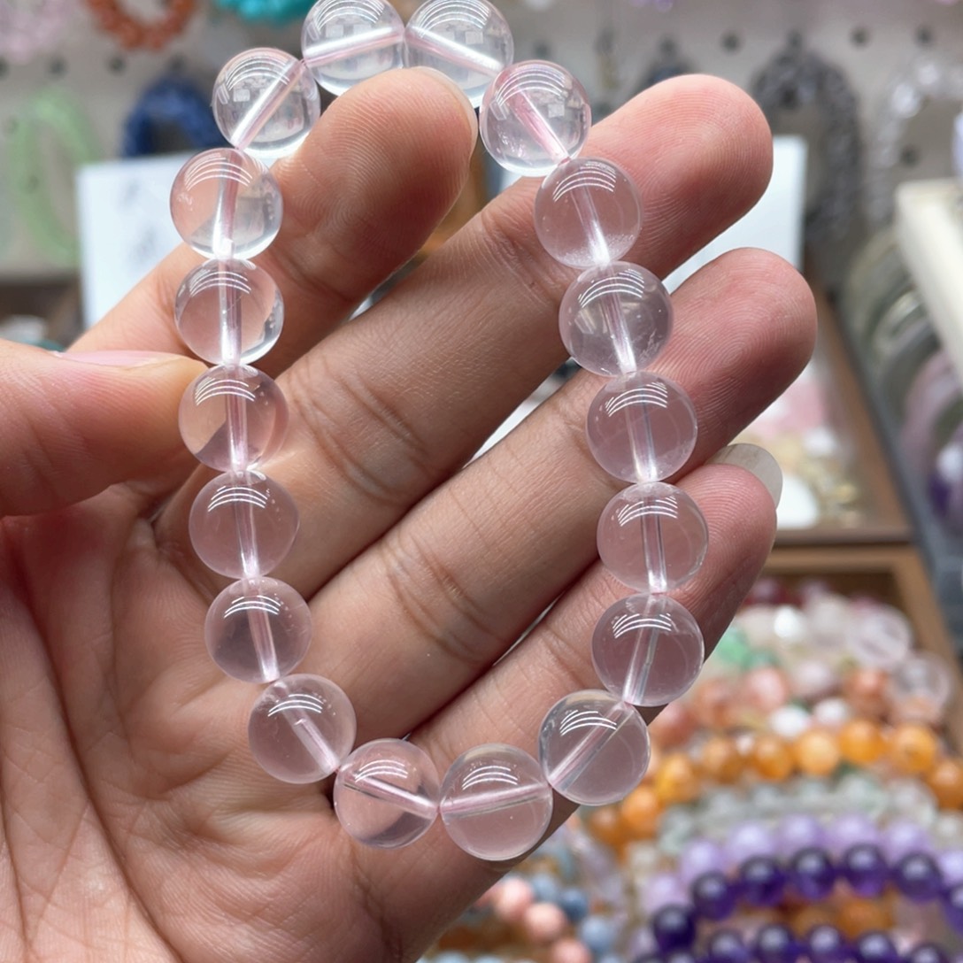 手链未镶嵌水晶10.5咪六芒星粉水