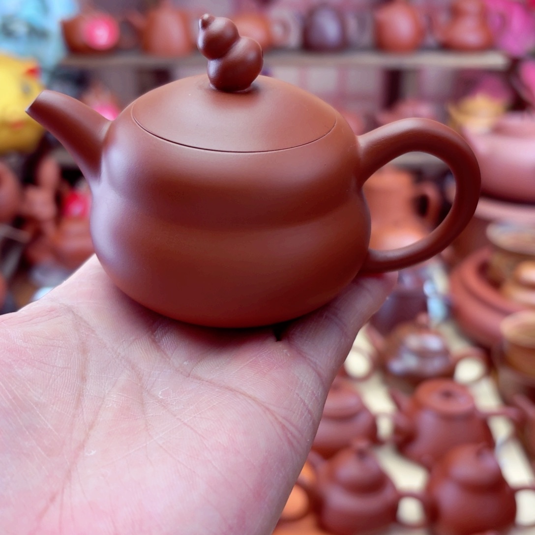 紫砂茶壶葫芦105 cc手拉