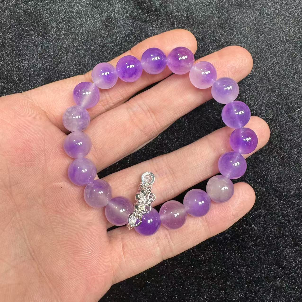 天然冰紫玉髓玛瑙diy手串 J205—多样性发