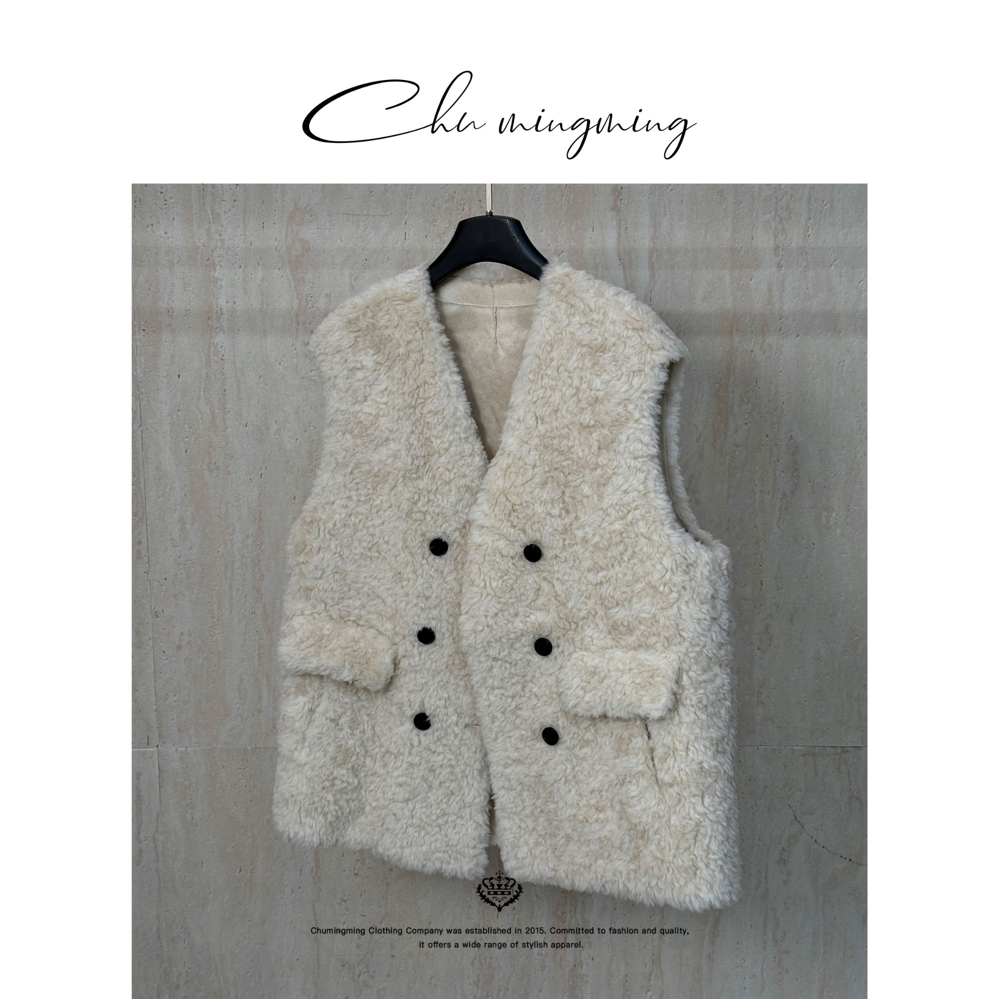 【CHU/2025FWNEW】《云襟》双排扣羊毛马甲LDM2503