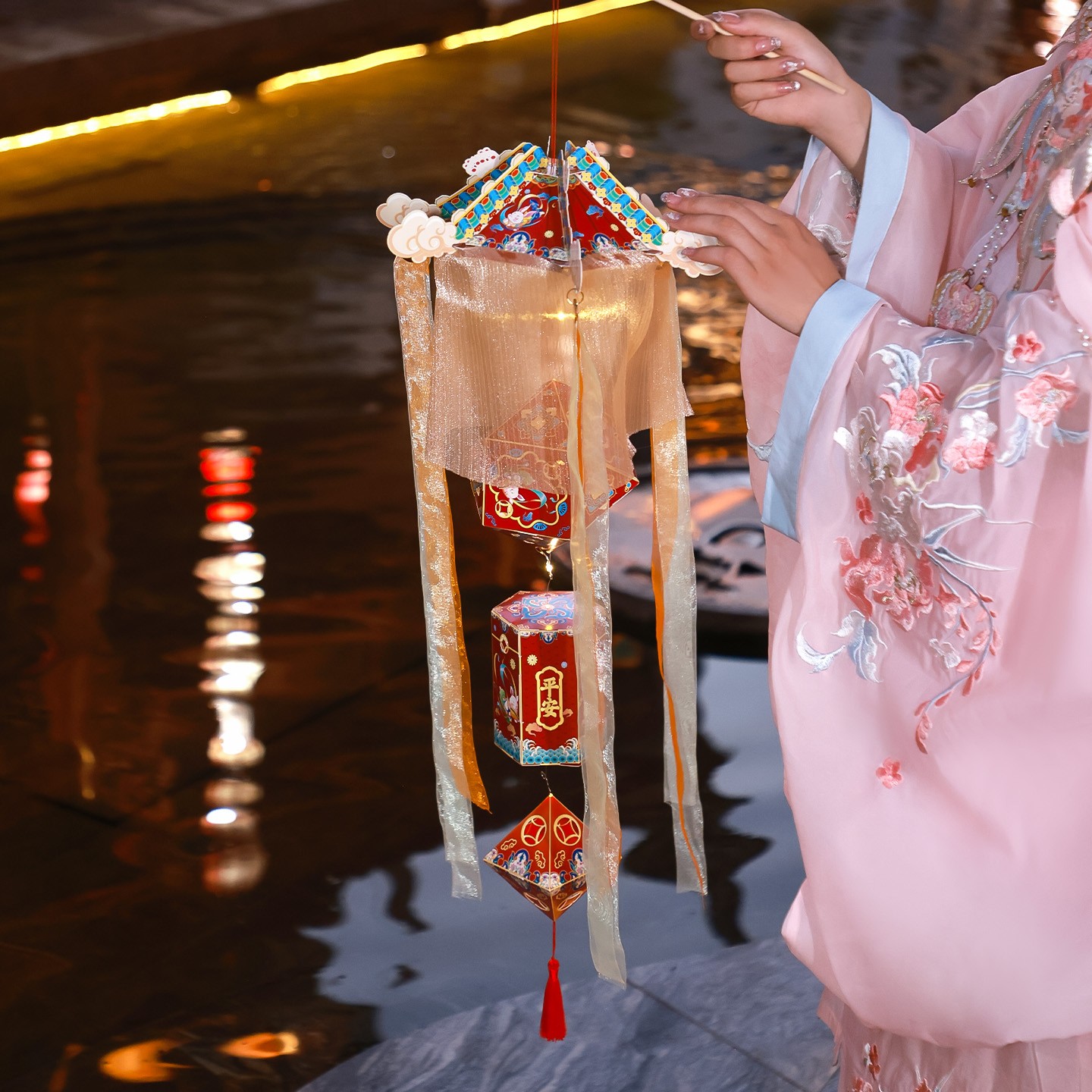 映菲寻[2026新款]中秋节灯笼儿童手工diy材料包古风汉服手提花灯