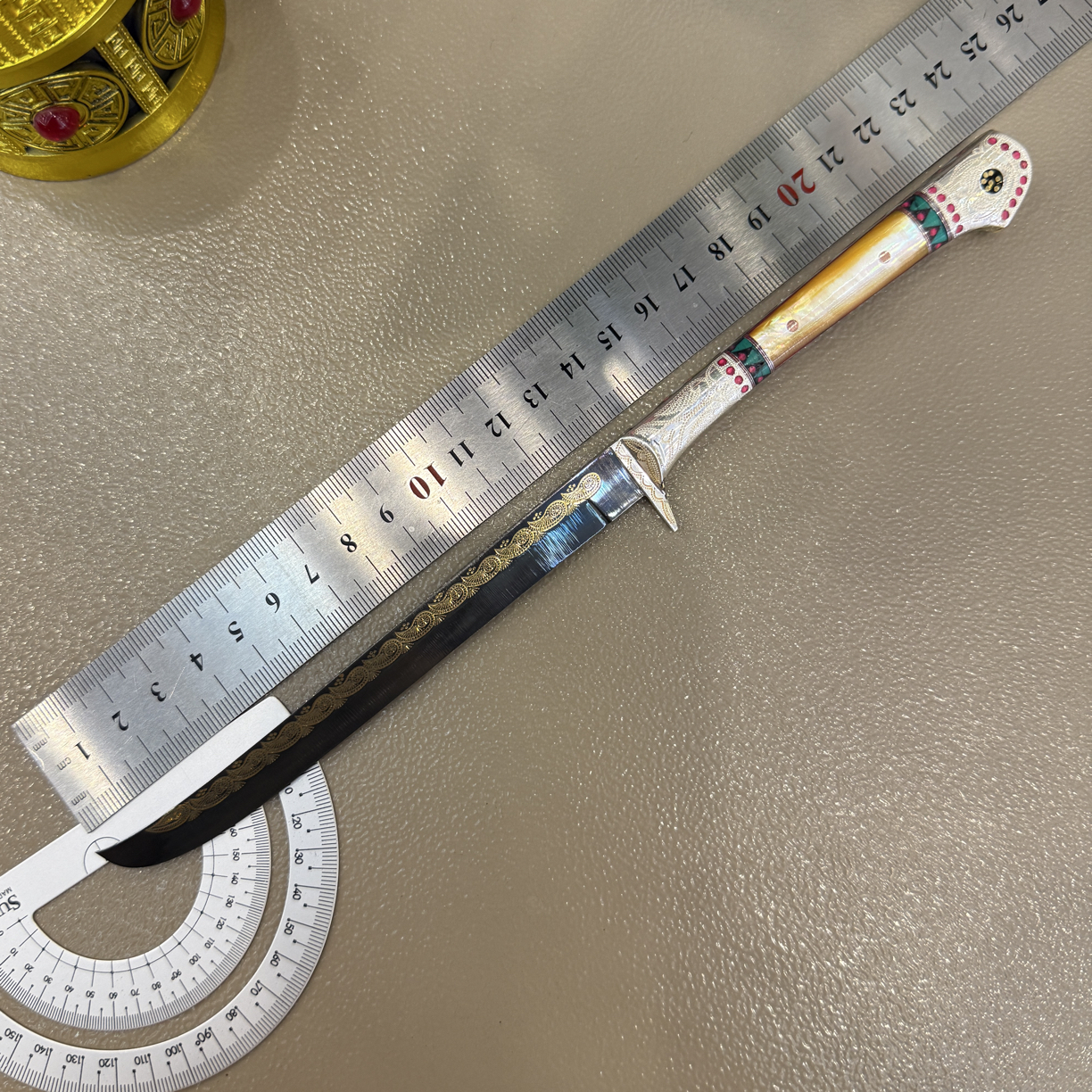 英吉沙银柄筷子刀高端精美款式可收藏可送人小刀
