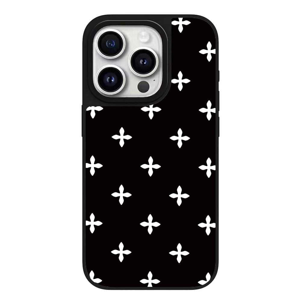 黑花园白十字花iphone16promax手机壳适用苹果15磁吸保护套14防摔