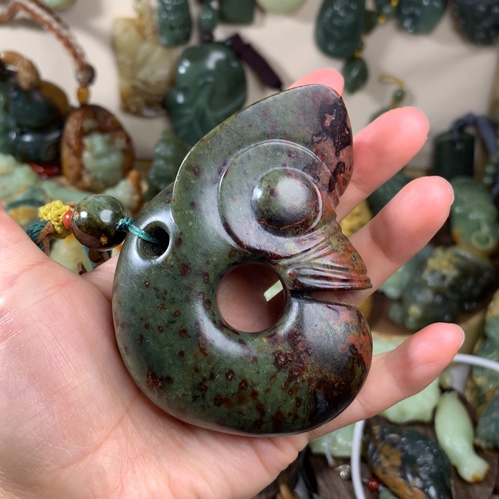 岫岩河磨玉（透闪石质玉）手把未镶嵌