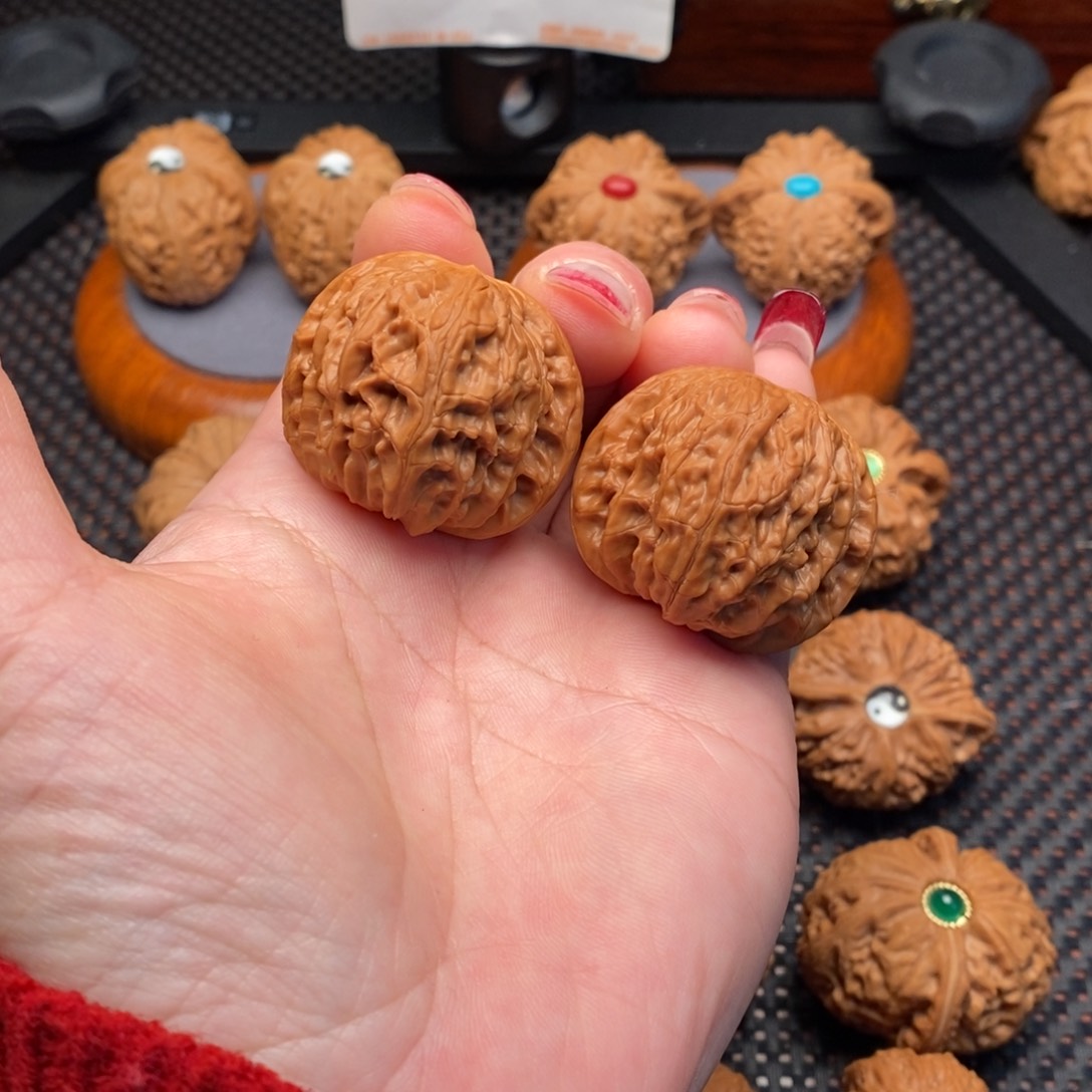 文玩核桃把件磨盘边肚39尺