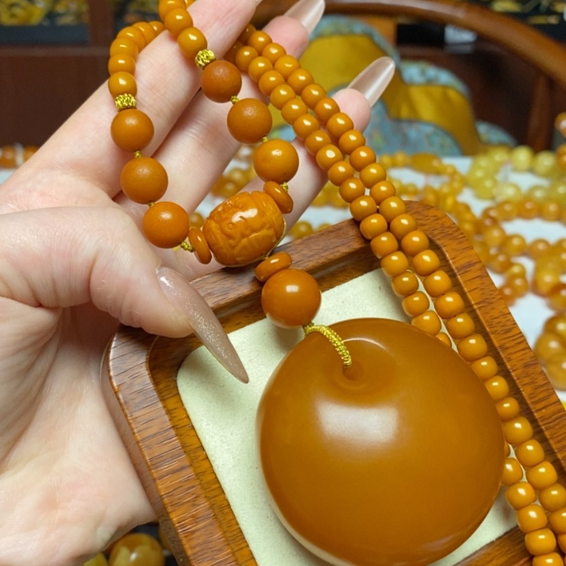 【闪购商品】蜜蜡颈饰未镶嵌项链