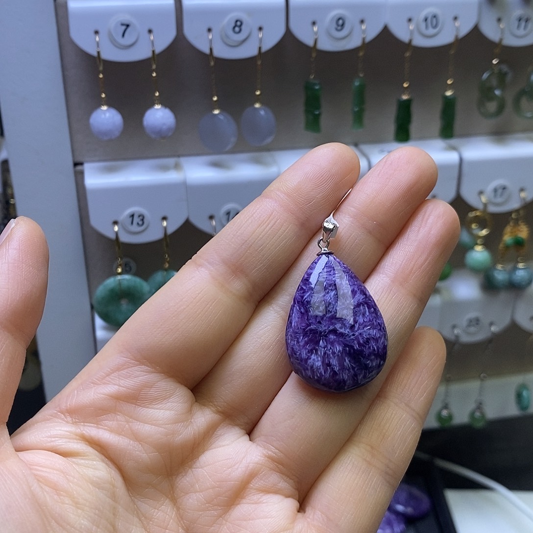 查罗石银S925镶嵌颈饰