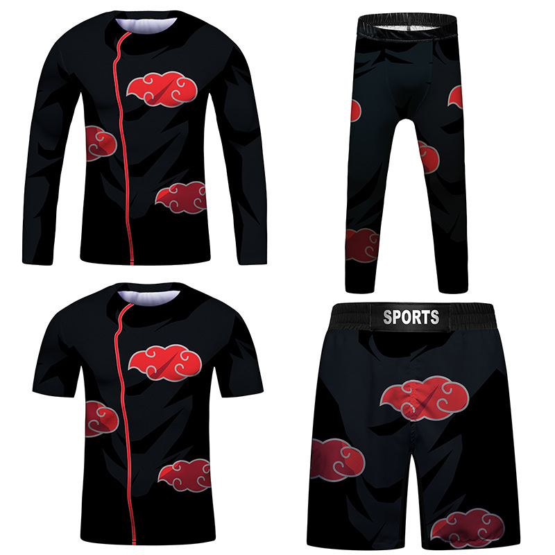 动漫运动服训练衣吸汗速干跑步篮球足球打底衫个性印花