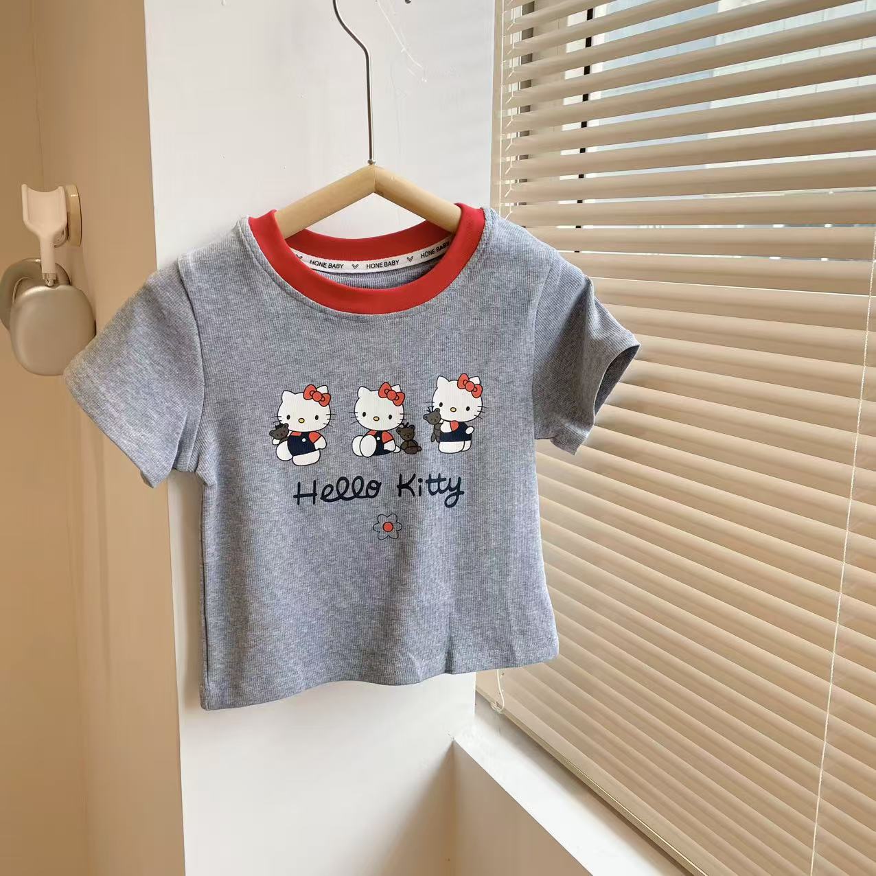 T201 女童 儿童 女宝宝 夏季 T恤 弹力短袖上衣 辣妹T 修身欧若风