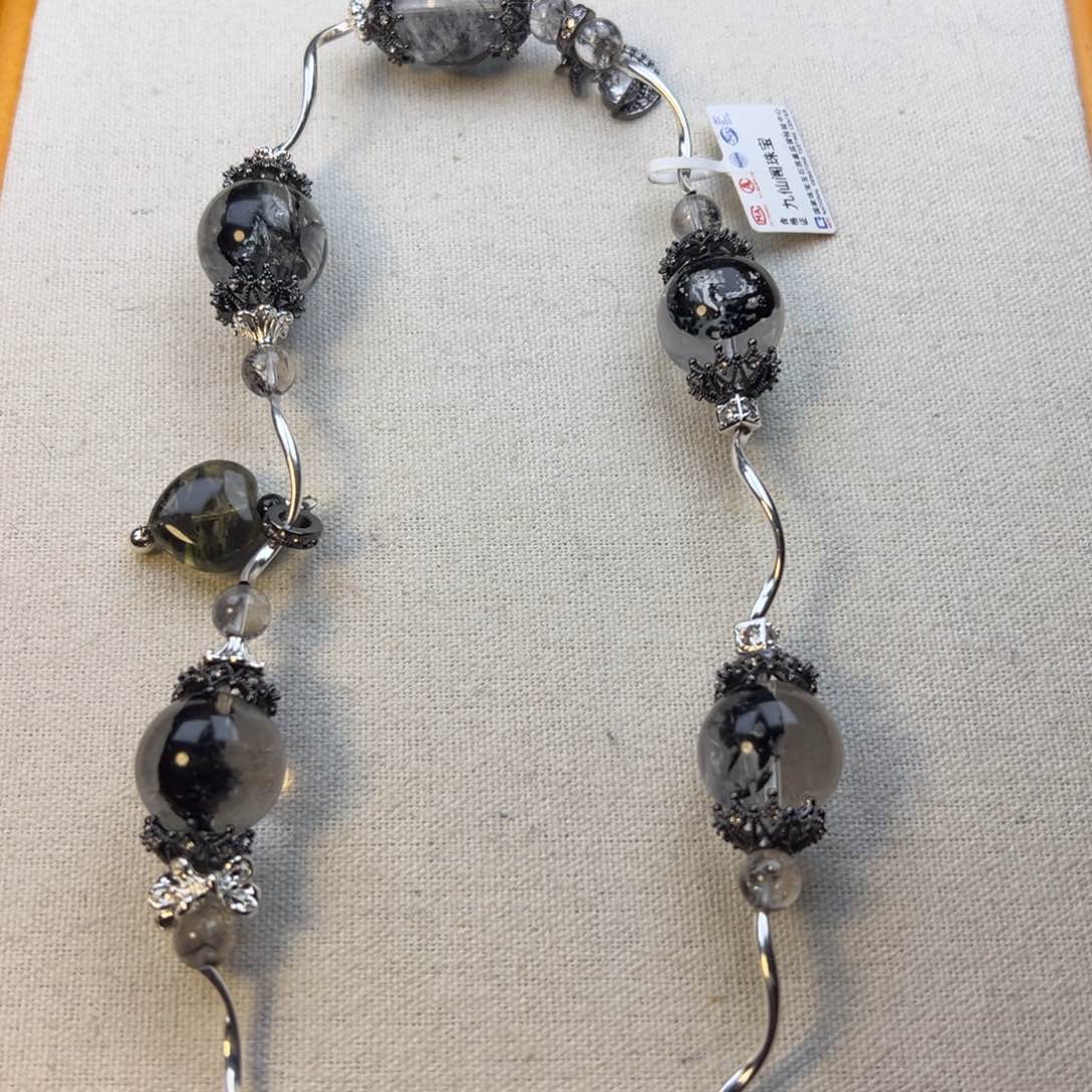 水晶手链银S925镶嵌@**洛水晶