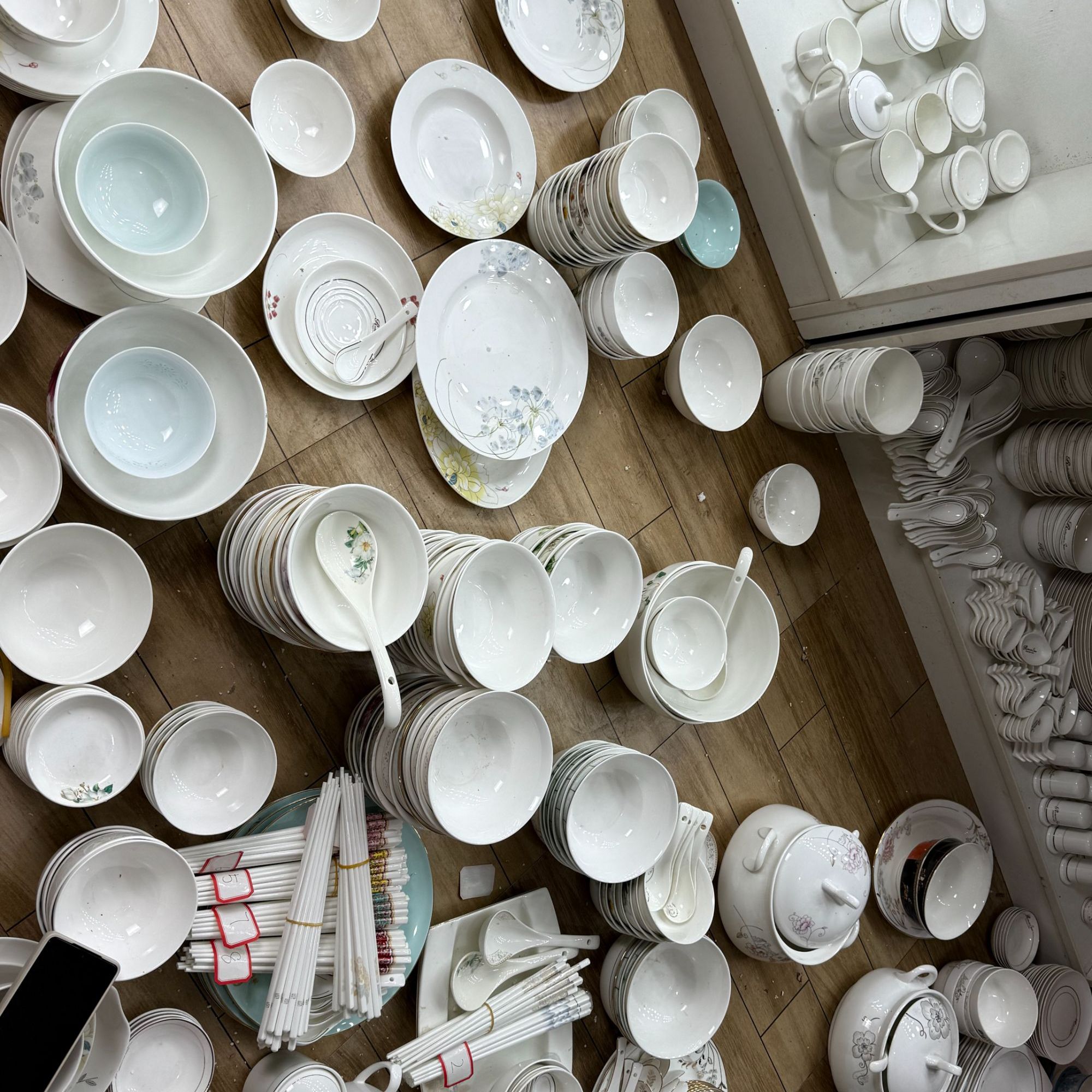 10个4.5寸方形碗蓝色