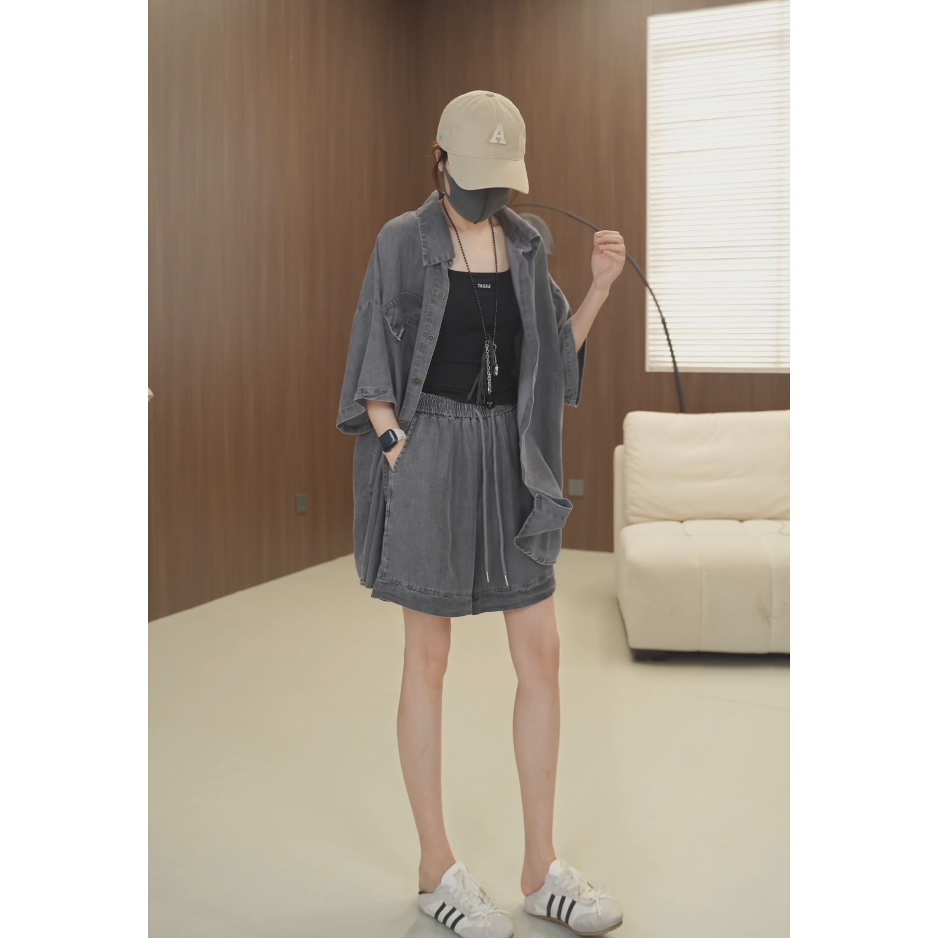 （套装）冰凉感莱赛尔天丝防晒衬衣套装亲肤透气夏日必备 23209