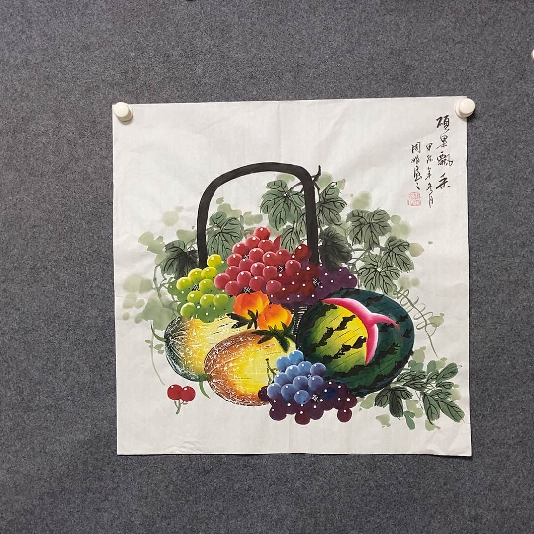 国画四尺斗方一副